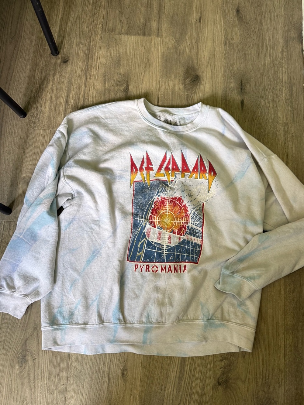 Pyromania Graphic Crewneck Sweater - Light Blue/White